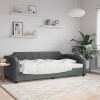VidaXL Pat de zi, gri &icirc;nchis, 90x200 cm, material textil 354206