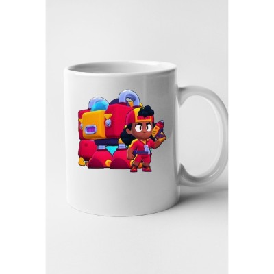 Cana alba personalizata Brawl Star - Meg, INOVATIX&amp;reg;️. 330ml foto