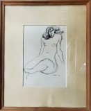 Demu Dumitru - Nud, Penita/Hartie, Semnat, Certificat Autenticitate, Arta, 20.5x29.5 cm, Album Arta