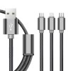 Cablu Date 3 in 1: iPhone 5/6, Micro USB, Type-C, 1.2m, Incarcare Rapida, Transfer Date, Compatibil Universal, Negru