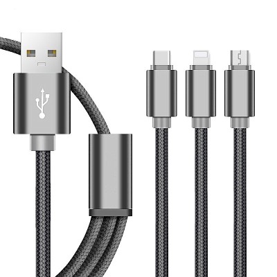 Cablu De Date 3 In 1 Iphone 5/6 + Micro Usb + Type C C191 foto