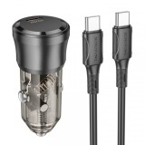 Incarcator Auto Cu Cablu USB-C Borofone BZ24 Clever, 20W, 3A, 1 x USB-C, Negru