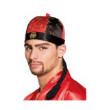 Palarie chinezeasca cu par pentru costum tematic