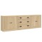 Servante, 3 piese, stejar sonoma, lemn prelucrat