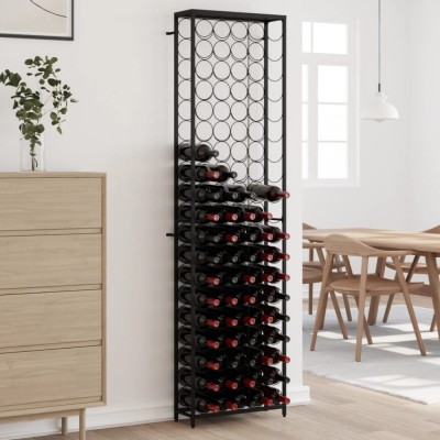 vidaXL Suport sticle vin, 95 de sticle negru 54x18x200 cm fier forjat foto