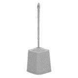 Perie WC, Model Diamond, Gri, 40cm, Plastic, M&acirc;ner Antiderapant, Oem