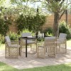 Gossi set de dining pentru gradina cu perne bej ratan poli