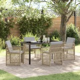 Gossi set de dining pentru gradina cu perne bej ratan poli