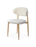 Scaun living si dining BUC283, tapitat stofa boucle, structura metalica, modern,100 kg