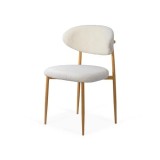 Scaun living si dining BUC283, tapitat stofa boucle, structura metalica, modern,100 kg