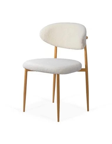 Scaun living si dining BUC283, tapitat stofa boucle, structura metalica, modern,100 kg