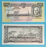 Angola 20 Escudos 1962 &#039;Americo Tomas&#039; aUNC+ serie: 16 JJ882526 p#92