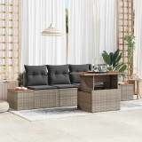 VidaXL Set de masă pentru grădină 5 pcs Gri Negru 100 x 55 x 73 cm