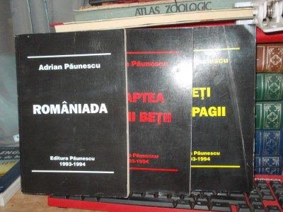 ADRIAN PAUNESCU - TRILOGIA CARUNTA , POEZII NOI * 3 VOLUME , 1993-1994 foto