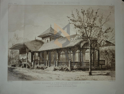 CABARET ROUMAIN LA EXPOZITIA UNIVERSALA 1889 - gravura foto