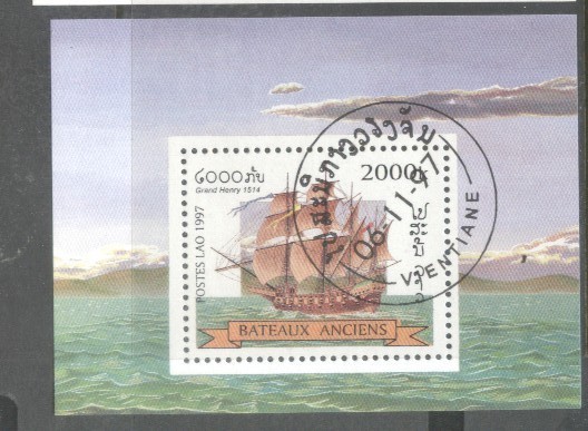 Laos 1997 Sailing ships perf. sheet Mi.B164 used TA.062