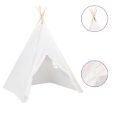 Cort de copii teepee cu geanta piersica, alb, 120x120x150 cm,