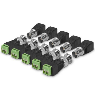 Set 10 Adaptoare conector BNC cu 5 x mascul 5 x femela, Kwmobile, Multicolor, Metal, 45685.01 foto