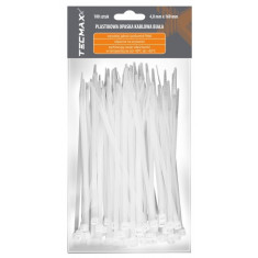 Set 100 Buc Coliere Fasete Plastic Albe Tecmaxx 4,8X160MM 14-211