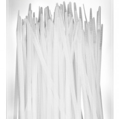 Set 100 Buc Coliere Fasete Plastic Albe Tecmaxx 4,8X160MM 14-211