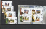 Letonia 2006 - 50 ani Europa CEPT, serie 4 valori dantelate si bloc ,MNH.Mi.656-659 , Bl.21
