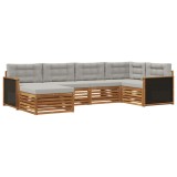 vidaXL Set de canapele de exterior 6 pcs Natural și gri deschis 3383554