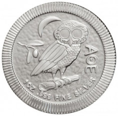 Moneda argint lingou, Bufnita ateniana(Athenian Owl) foto