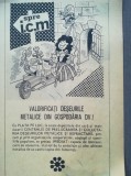 1974 Reclama ICM deseuri metalice 24 x 17 comunism economie refolosire