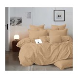 Cumpara ieftin Lenjerie de Pat Dublu Bumbac Damasc 4 Piese cu Elastic, Bej - XIA172