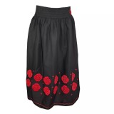 Cumpara ieftin Fusta Traditionala Neagra cu Broderie Florala Rosie - FTSF05