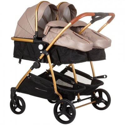 Carucior gemeni Chipolino Duo Smart 2 in 1 golden beige foto