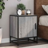 VidaXL Noptiere 2 buc Gri Sonoma 40x31x50 cm lemn prelucrat și metal