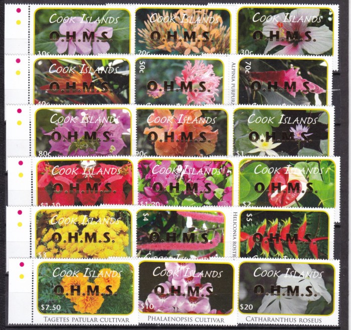 Cook 2010 flori MI 1618-1635 supratipar auriu MNH