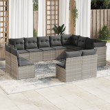 Gossi set canapele de gradina cu perne, 12piese gri deschis poliratan