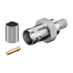 Cuplaj crimp mufa tata BNC pentru cablu RG59/U 50 ohm cu pin de aur