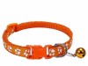 Zgarda ajustabila cu clopotel pentru caini si pisici, 18-32cm, Portocaliu, Oem