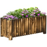 Outsunny pat &icirc;nalt pentru plante, pentru ierburi aromatice, legume și flori, din lemn de brad, 100x38,5x40 cm | Aosom Romania