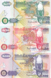 Bancnota Zambia 20, 50 si 100 Kwacha 1992 - P36b/37b/38b UNC ( set x3 )