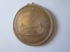 Medalia in amintirea inaugurarei podului peste Dunarea la Fetesti-Cernavoda 1895 foto