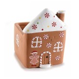 Decoratiune ceramica multicolora Casuta Turta Dulce III 8.5x8.5x11 cm