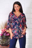 Cumpara ieftin Bluza Eleganta Casi floral navi - 44Marimea, Yves