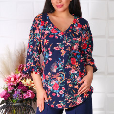 Bluza Eleganta Casi floral navi - 54Marimea