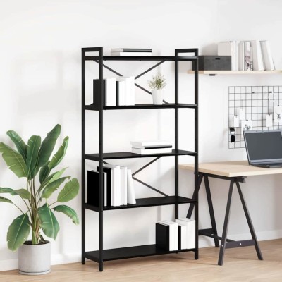 vidaXL Bibliotecă Stejar negru 80 x 30 x 153 cm Lemn compozit foto