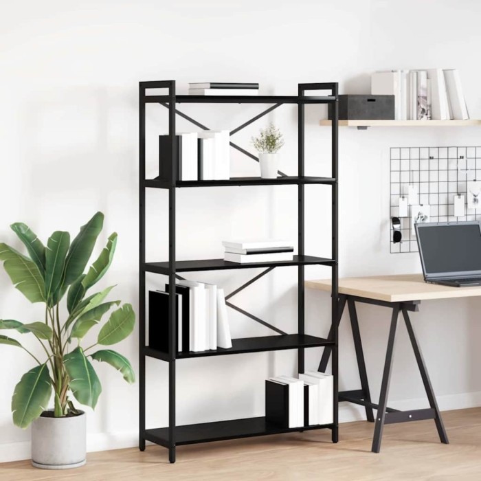 vidaXL Bibliotecă Stejar negru 80 x 30 x 153 cm Lemn compozit