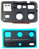 Geam Camera Spate cu Rama Huawei P40 Pro Negru Compatibil