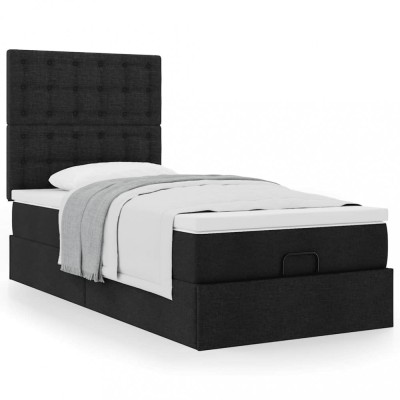 Gossi cadru pat otoman cu saltea tesatura neagra 90x200cm foto