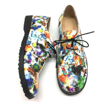 Pantofi din piele naturala Oxford Pax Flowers foto