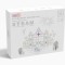 Set de constructie magnetic, 108 piese, Magnetic Tiles, multicolore de forme geometrice diferite, 2D, 3D