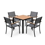 Lido 80 4+1 kerti b&uacute;tor garnit&uacute;ra szett fekete-fa hat&aacute;s&uacute;