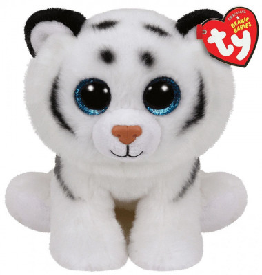 Plus ty 15cm beanie babies tundra tigru alb foto